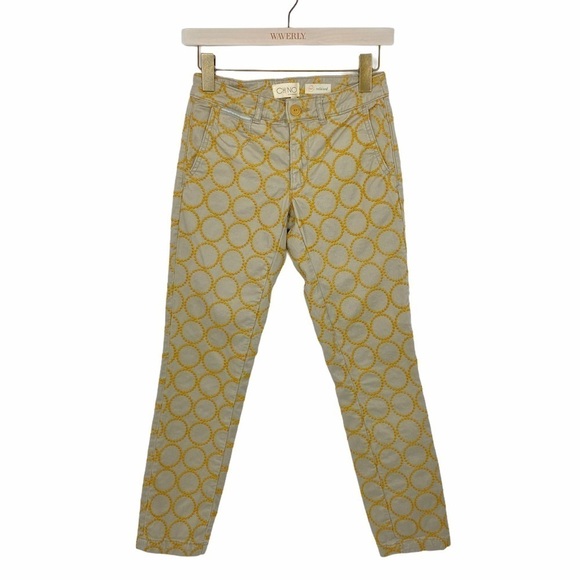 Anthropologie Pants - 𝅺ANTHROPOLOGIE Relaxed Fit Circle-Embroidered Chinos